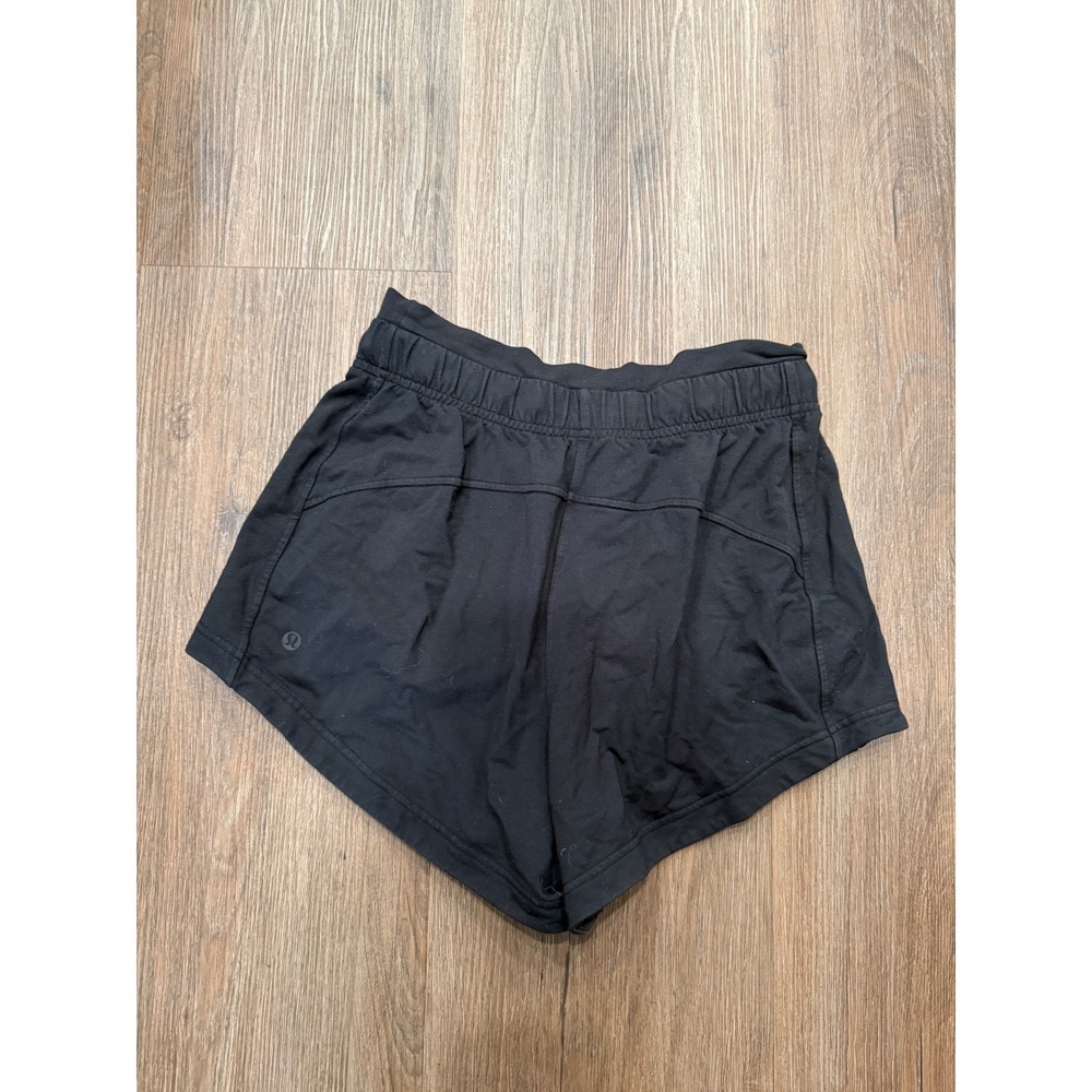 Lululemon Inner Glow Short 3 Black French Terry High Rise Athletic Shorts Size 4